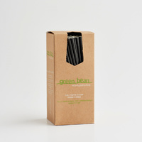Straight Paper Straw Black (Pkt 250) Green Bean