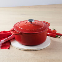 240mm Cast Iron Round French Oven Red