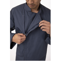 Hartford Blue Chef Jacket Long Sleeve with Zipper