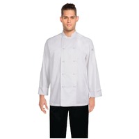 Murray White Chefs Jacket Large Long Sleeved with Stud Buttons