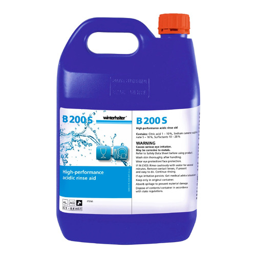 WinterHalter 5 Litre B200  Universal Liquid Glass Washing Rinse Aid