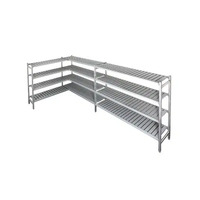 355D Add on 4 Tier Aluminium Shelving Unit with Plastic Food Grade Inserts