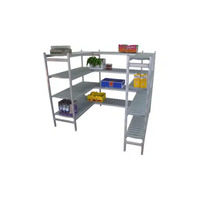610D Add on 4 Tier Aluminium Shelving Unit with Plastic Food Grade Inserts