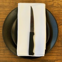 Steak Knife Black Plastic Handle