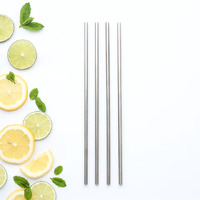 Tall S/S Reusable Straw (4 pack incl brush)