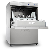 Classeq Undercounter Glass/Dishwasher - Built in drain pump and  chemical dispensers with double skinned door, fits 500mm rack, (One year warranty)