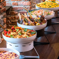 ECO Serve Large Round Buffet Stand Brushed Stainless Steel - Base Only