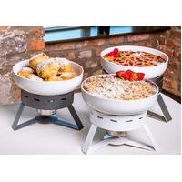 ECO Serve Small Round Buffet Stand Brushed Stainless Steel - Base Only