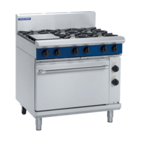 Gas Range with Electric Oven, options 6 hob, or grill plates. Please select A, B, C, D