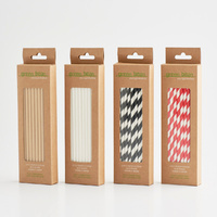 Straight Paper Straw White  (Pkt 250) Green Bean