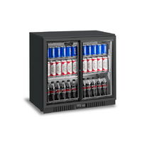 Atosa Two Door Underbench Chiller, Black, Sliding doors