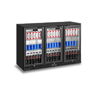 Atosa Three Door Underbench Chiller, Black, Hinged doors