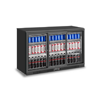 Atosa Three Door Underbench Chiller, Black, Sliding doors