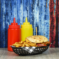 RED OVAL BASKET PLASTIC