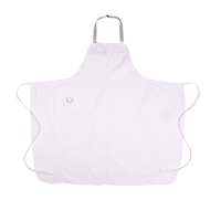White Brio Chefs Bib Apron with Pocket