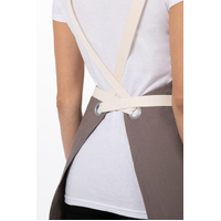 Byron Canvas Cross Over Back Grey Bib Apron