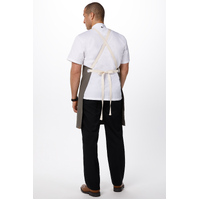 Byron Canvas Cross Over Back Khaki Bib Apron