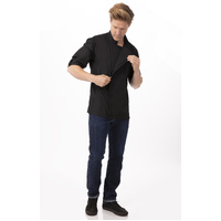 Hartford Black Chef Jacket Long Sleeve with Zipper