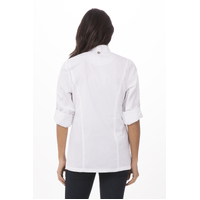 Hartford White Chef Jacket Long Sleeve with Zipper