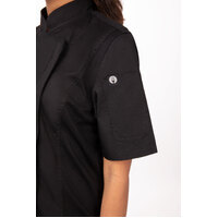 Springfield Womens 2XL Lightweight Chef Works Jacket - Short Sleeved - Black with Zipper - BCWSZ006-BLK