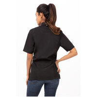 Springfield Womens Extra Large Lightweight Chef Works Jacket - Short Sleeved - Black with Zipper - BCWSZ006-BLK