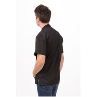 Bristol Black Chefs Jacket, Short Hidden Metal Snaps, Men's