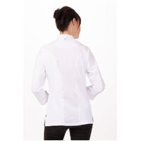 Marrakesh Executive Women's White Long Sleeve Jacket with Concealed snap button (Size) Chef Works