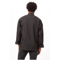 Gramercy Black Denim Chef Jacket Long Sleeved with Zipper