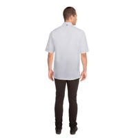 Cannes White Chefs Jacket Short Sleeved with Metal Snaps
