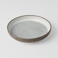 220mm High Rim Plate Crazed Grey