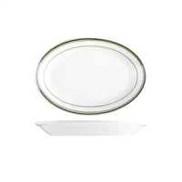 212mm Oval Plate, Tuxton Green Bay