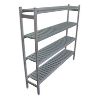 355D Complete 4 Tier Aluminium Shelving Unit with Plastic Food Grade Inserts