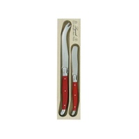 Two Piece Cheese Set Bright Red, Andre Verdier Laguiole