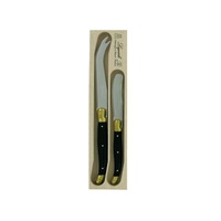 Two Piece Cheese Set Brass Bolsters, Andre Verdier Laguiole