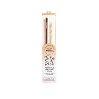 Rose Gold Reusable Smoothie Straw, bag and cleaning brush, To Go Pack