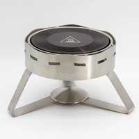 ECO Serve Small Round Buffet Stand Brushed Stainless Steel - Base Only