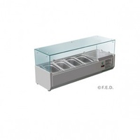 1200 Chilled Stainless Steel Ingredient Prep Top Unit - 4 x 1/3 GN pans