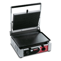 Sirman Single Panini Machine - Ribbed Top/Flat Bottom