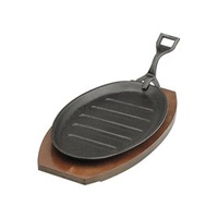 240x140mm Steak Sizzler Plate On Wood Base