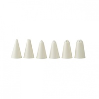 Decorating nozzle piping set, 6 pieces (plastic)
