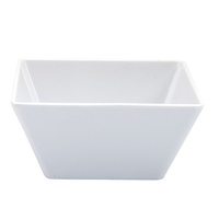 180 x 180 x 85mmH White Square Bowl - Melamine