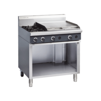 Moffat Cobra 2 Hobs and 600mm Gas Grill Plate On Open Cabinet Base