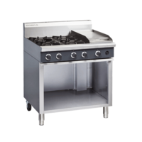 Moffat Cobra 4 Hobs and 300mm Gas Grill Plate On Open Cabinet Base 