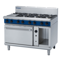 Blueseal Gas Range with  Convection Oven, can be supplied with 8 hobs or grill plate options, 1200mm wide 