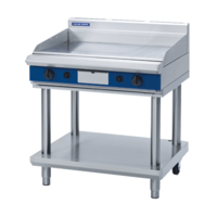 Blue Seal GP516-LS Chrome Plated Gas Griddle On Leg Stand - 900mm Wide (ribbed plate additional)