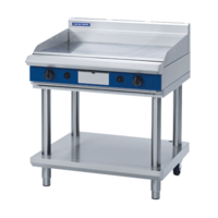 Blue Seal GP518-LS Chrome Plated 1200mm Gas Griddle On Leg Stand - (ribbed plate additional)