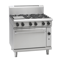 Waldorf RN8610G Gas Static Oven With 6 Hobs - 900mm Wide