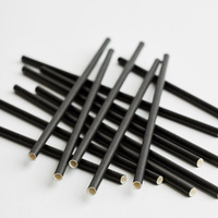 Cocktail Paper Straw Black (Pkt 250) Green Bean