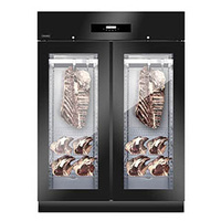 Dry Age Meat cabinet, Black Double Door, 300kg product Capacity, supplied with 6 shelves and 4 sets of rod grids.