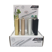 Telescopic Travel Straw (black, rose, Champagne, Silver)